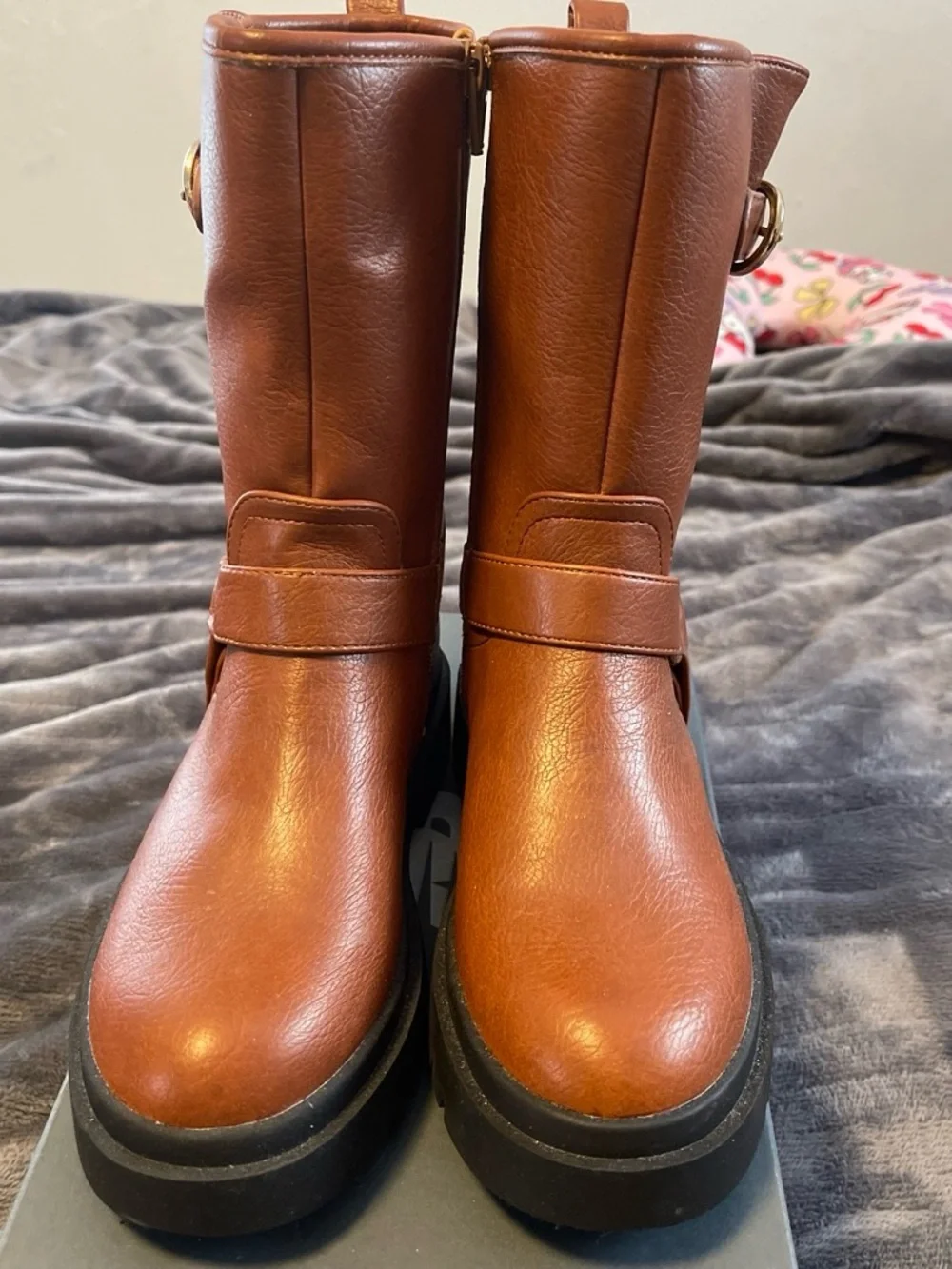 GAP Brown Girls' Mid-Calf Buckle Boots